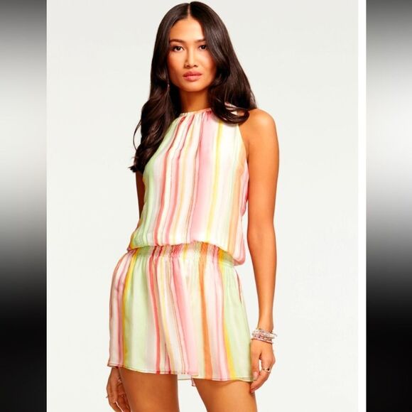 NWT Ramy Brook Paris Silk Stripe Dress Large - Picture 1 of 13